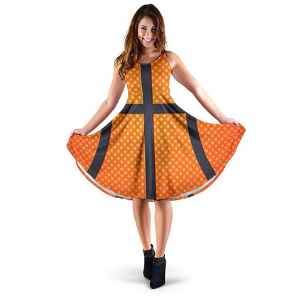 Basketball Texture Print Pattern Sleeveless Dress