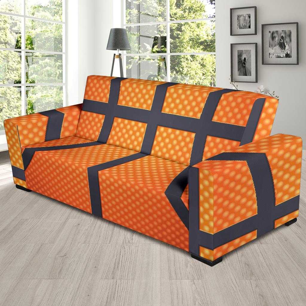 Basketball Texture Print Pattern Sofa Slipcover-JTAMIGO.COM