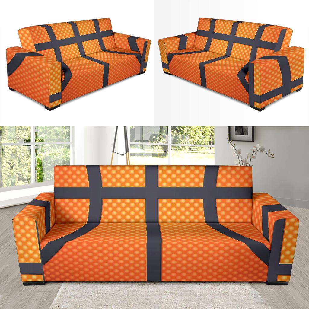 Basketball Texture Print Pattern Sofa Slipcover-JTAMIGO.COM