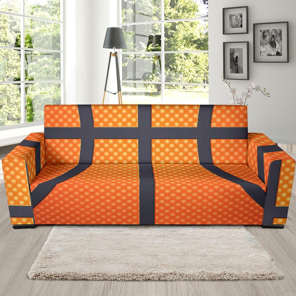 Basketball Texture Print Pattern Sofa Slipcover-JTAMIGO.COM