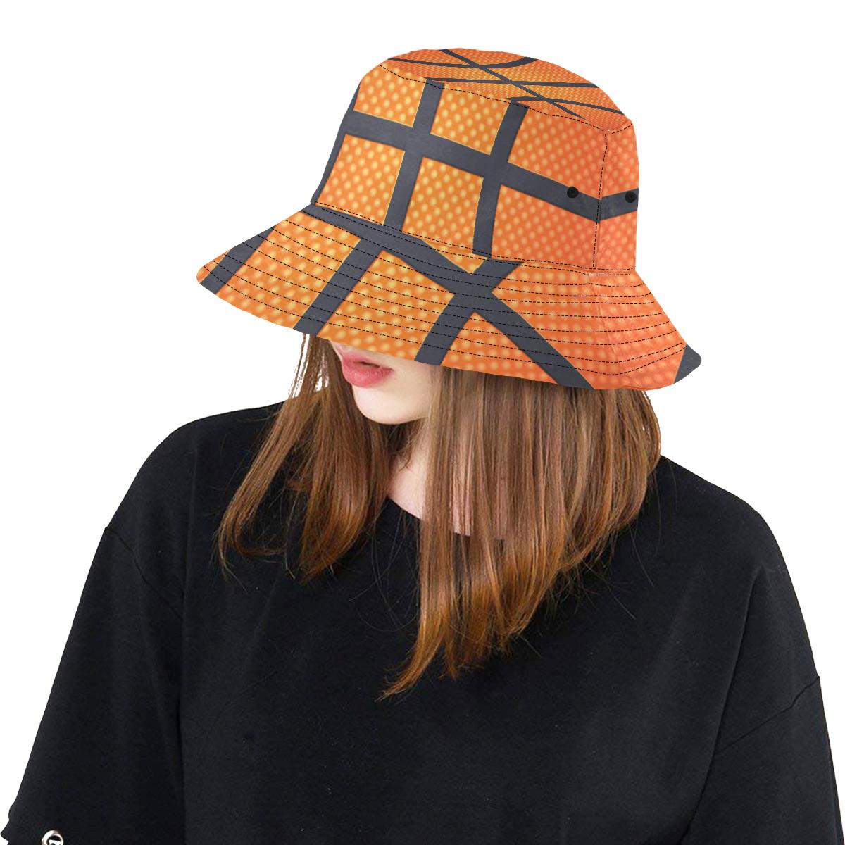 Basketball Texture Print Pattern Unisex Bucket Hat