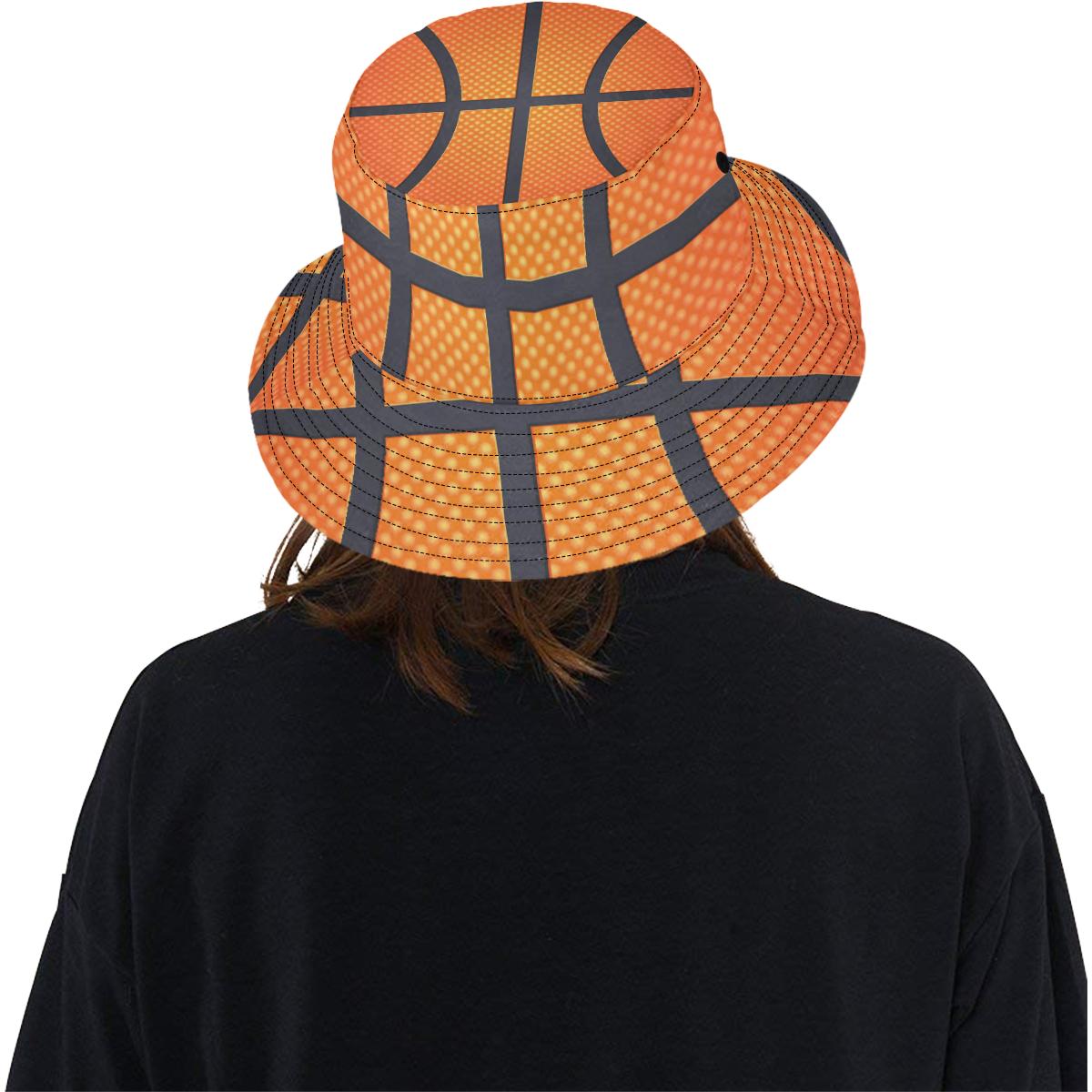 Basketball Texture Print Pattern Unisex Bucket Hat