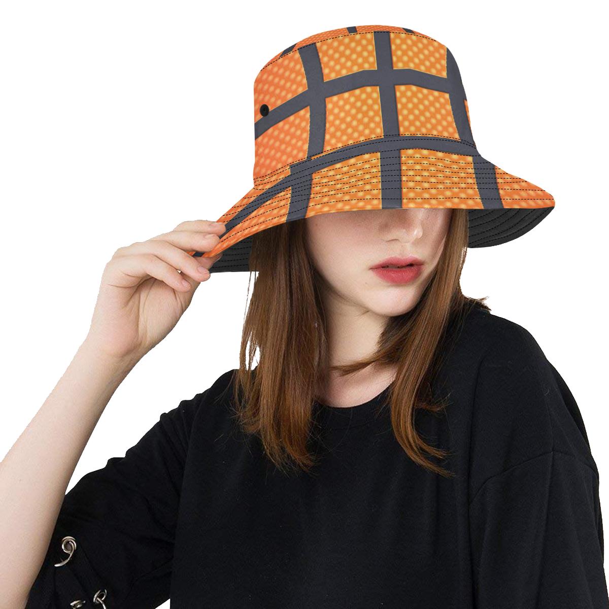 Basketball Texture Print Pattern Unisex Bucket Hat