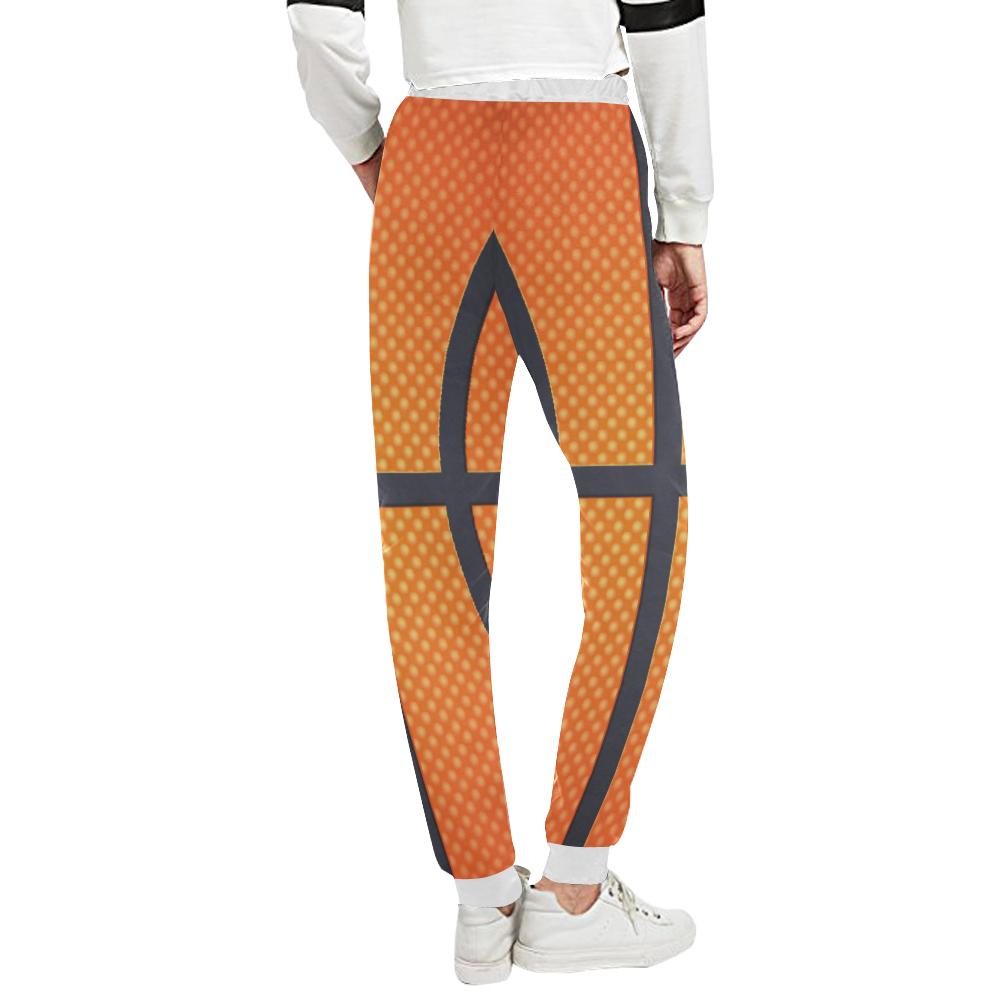 Basketball Texture Print Pattern Unisex Casual Sweatpants (Model L11)-JTAMIGO.COM