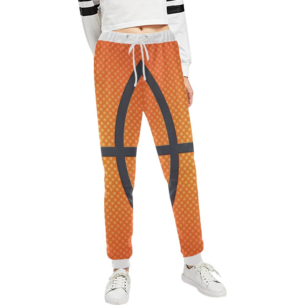 Basketball Texture Print Pattern Unisex Casual Sweatpants (Model L11)-JTAMIGO.COM