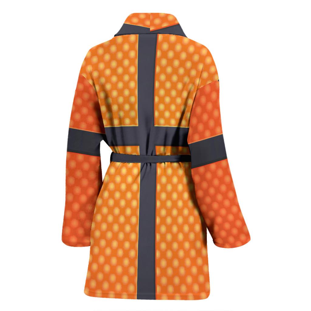 Basketball Texture Print Pattern Women Bath Robe-JTAMIGO.COM
