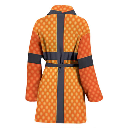 Basketball Texture Print Pattern Women Bath Robe-JTAMIGO.COM