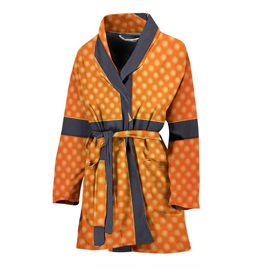 Basketball Texture Print Pattern Women Bath Robe-JTAMIGO.COM