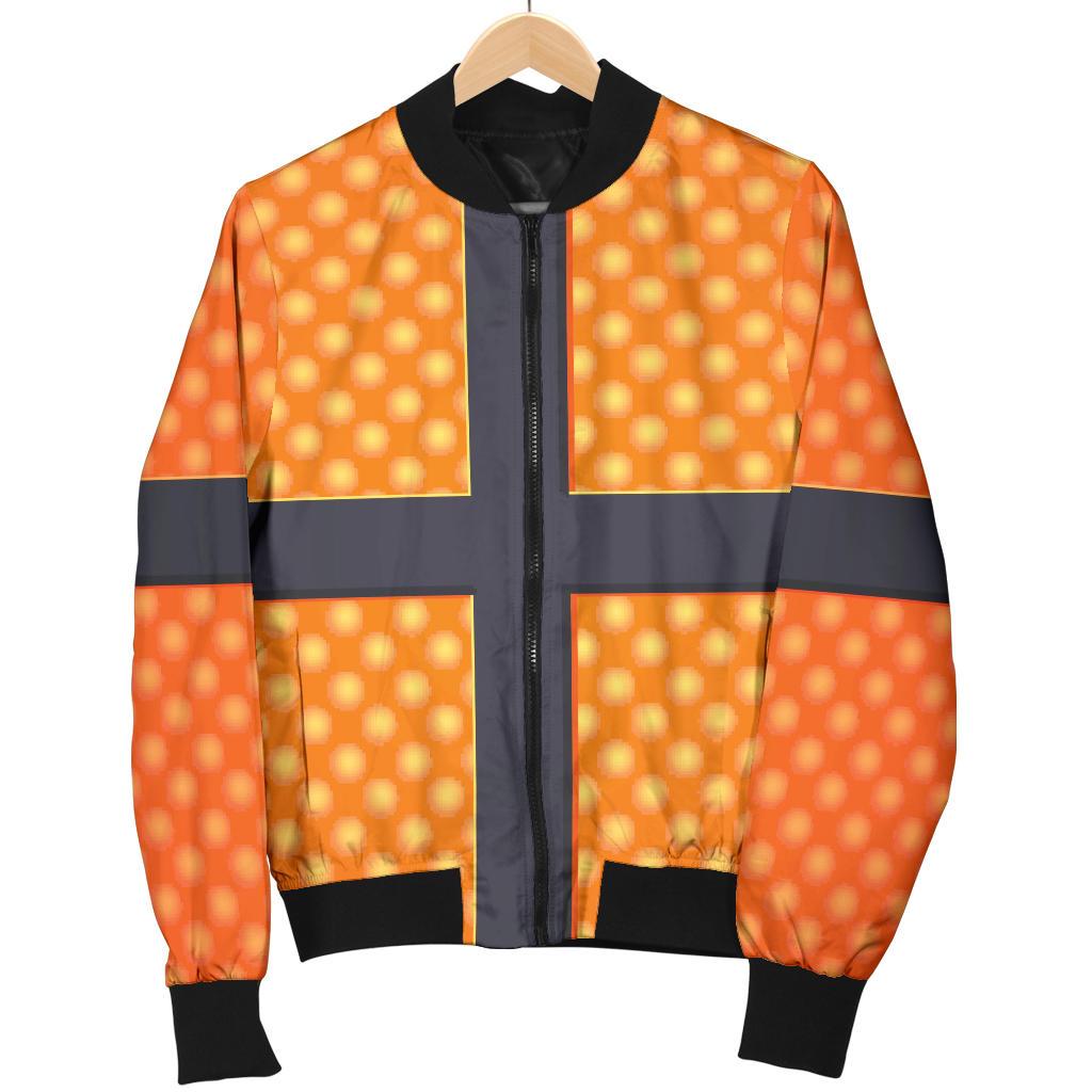 Basketball Texture Print Pattern Women Casual Bomber Jacket