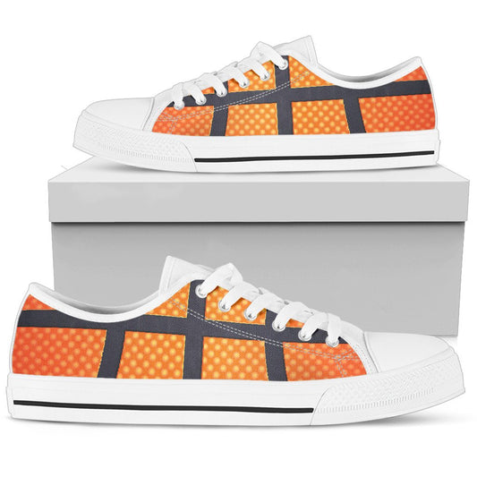 Basketball Texture Print Pattern Women Low Top Shoes