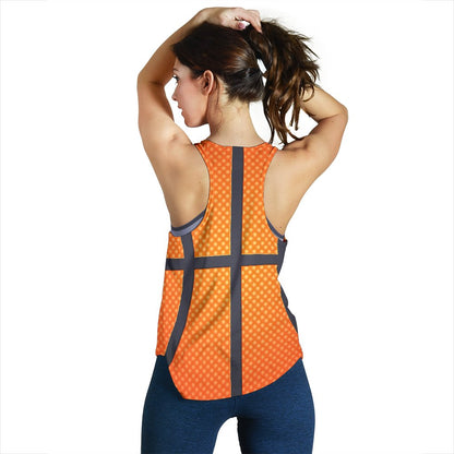 Basketball Texture Print Pattern Women Racerback Tank Top