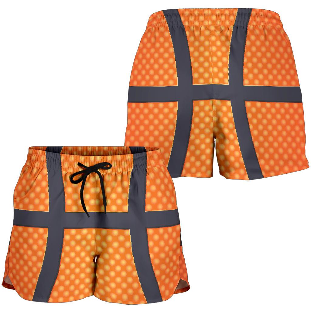 Basketball Texture Print Pattern Women Shorts-JTAMIGO.COM