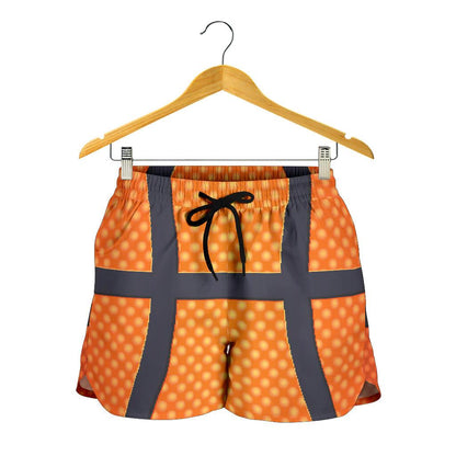 Basketball Texture Print Pattern Women Shorts-JTAMIGO.COM
