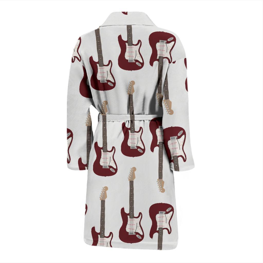 Bass Guitar Pattern Print Design 03 Men Bathrobe-JORJUNE.COM