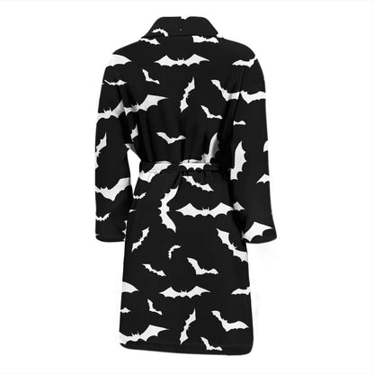 Bat Pattern Print Design 05 Men Bathrobe-JORJUNE.COM