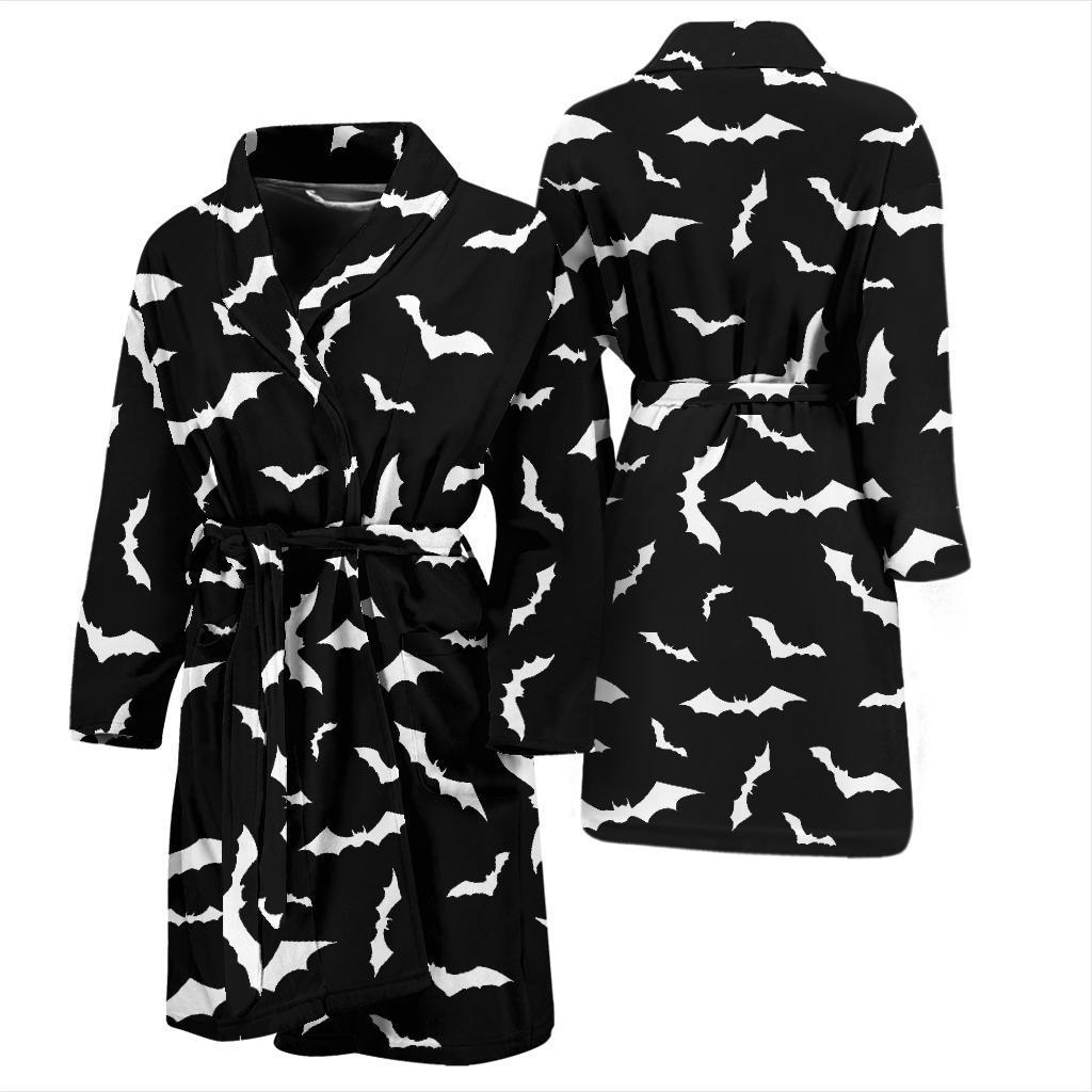 Bat Pattern Print Design 05 Men Bathrobe-JORJUNE.COM