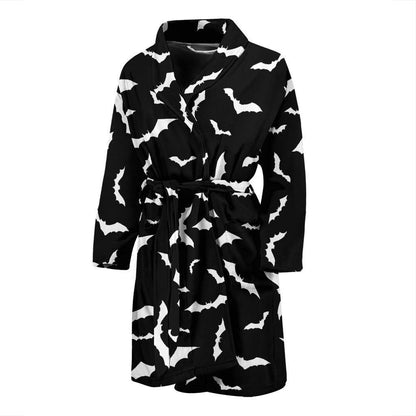 Bat Pattern Print Design 05 Men Bathrobe-JORJUNE.COM