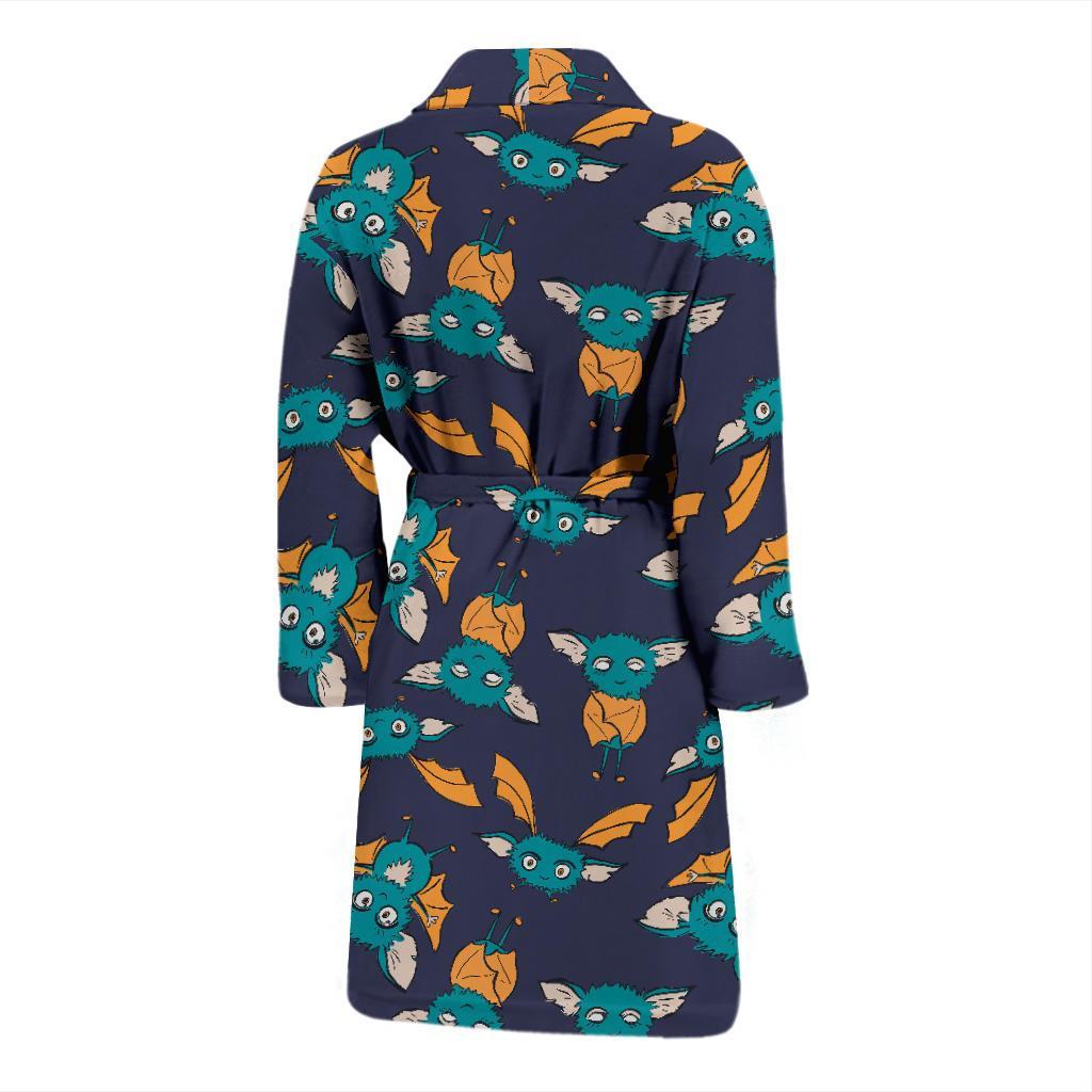 Bat Pattern Print Design 07 Men Bathrobe-JORJUNE.COM