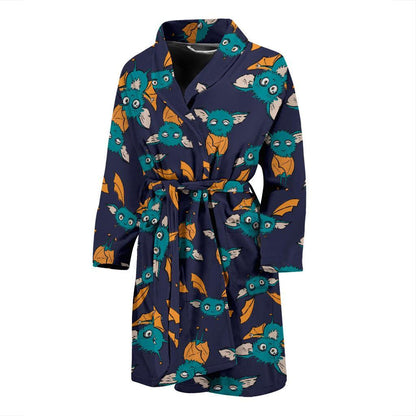 Bat Pattern Print Design 07 Men Bathrobe-JORJUNE.COM