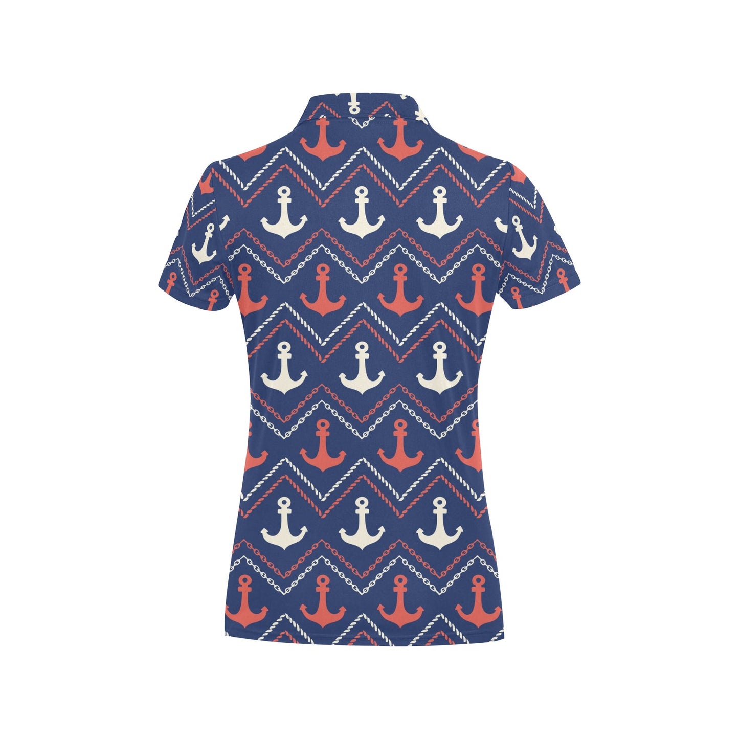 Anchor Pattern Print Design 07 Women's Polo Shirt