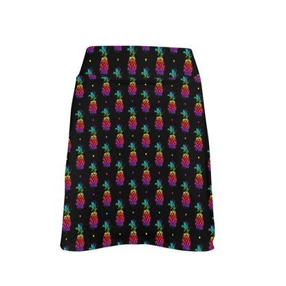 Pineapple Rainbow Dot Print 17" Golf & Pickleball Skort with Pockets
