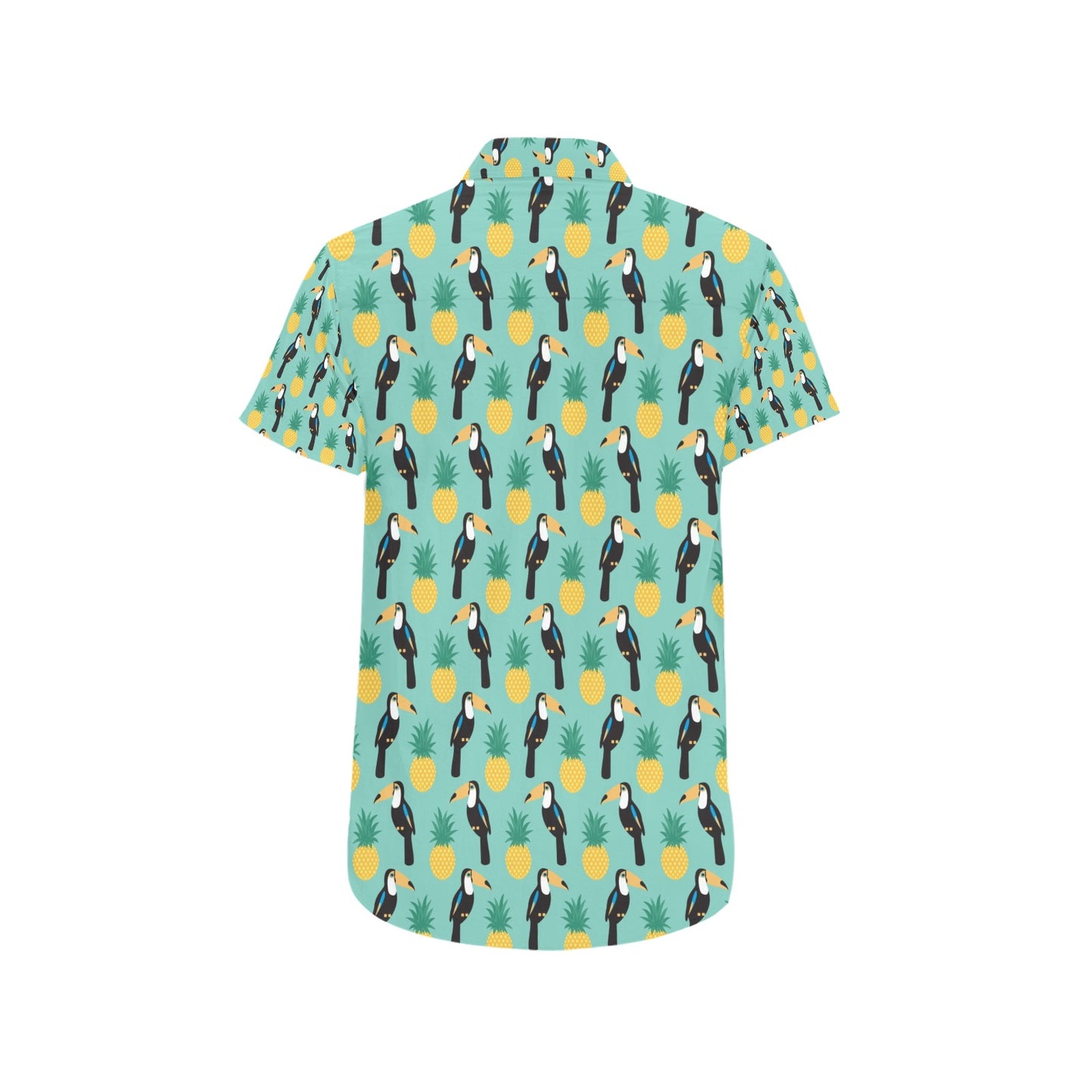 Toucan Print Design LKS301 Men Short Sleeve Button Up Shirt