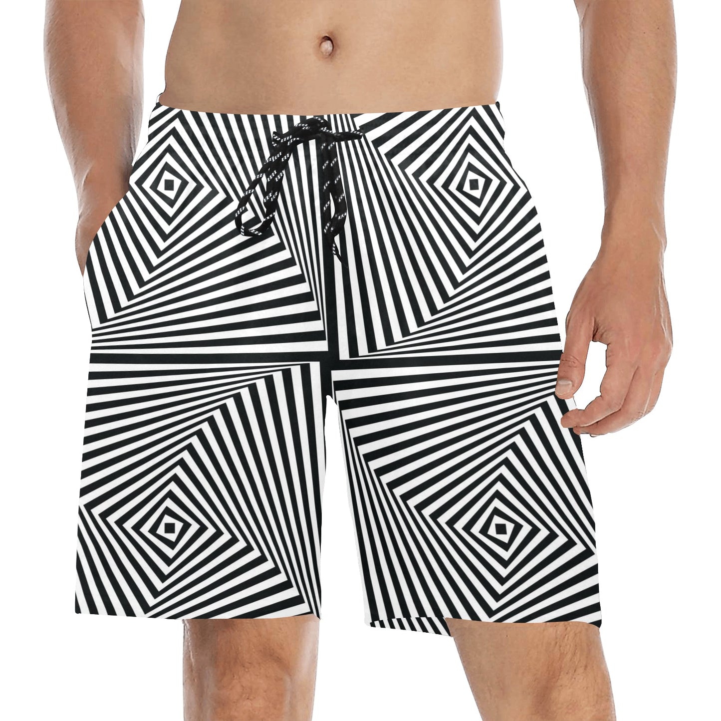 Vortex Print Design LKS302 Men's Swim Trunks Beach Shorts