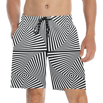 Vortex Print Design LKS302 Men's Swim Trunks Beach Shorts