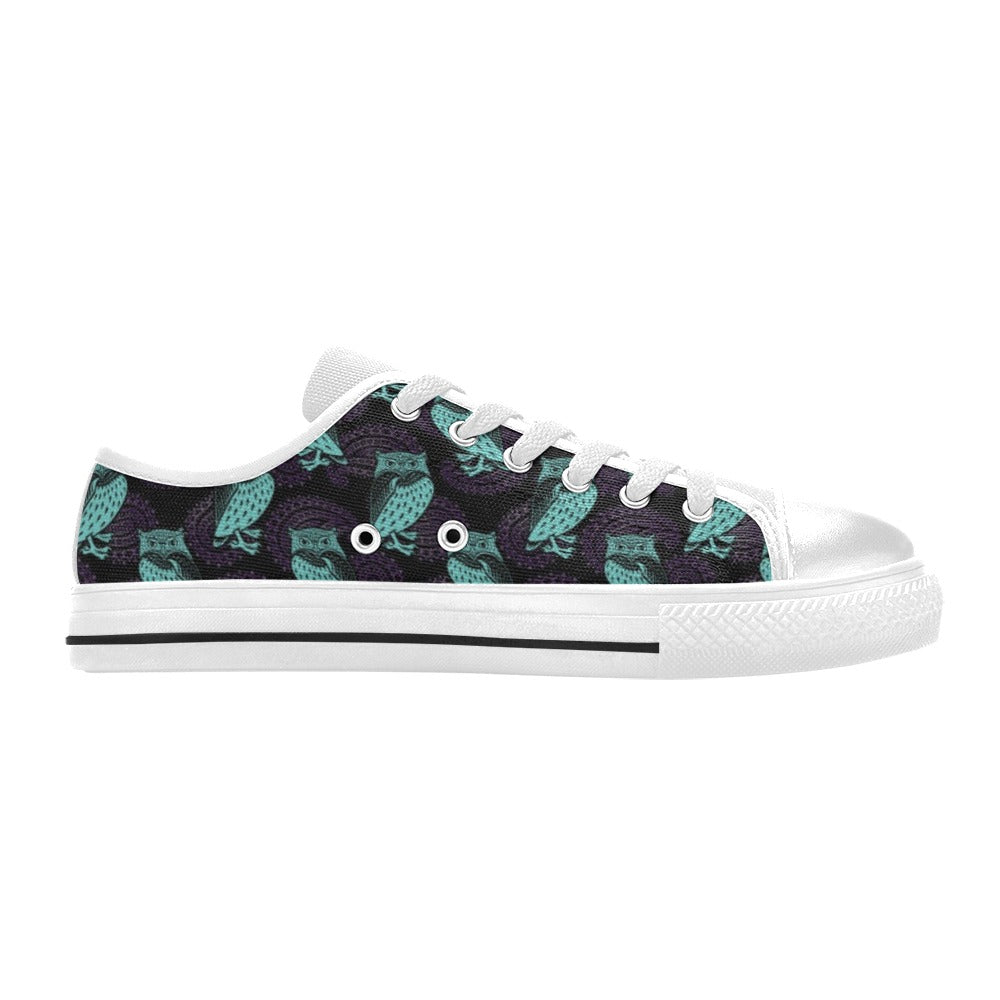 Tribal Pattern Print Design LKS3010 Women's White Low Top Shoes