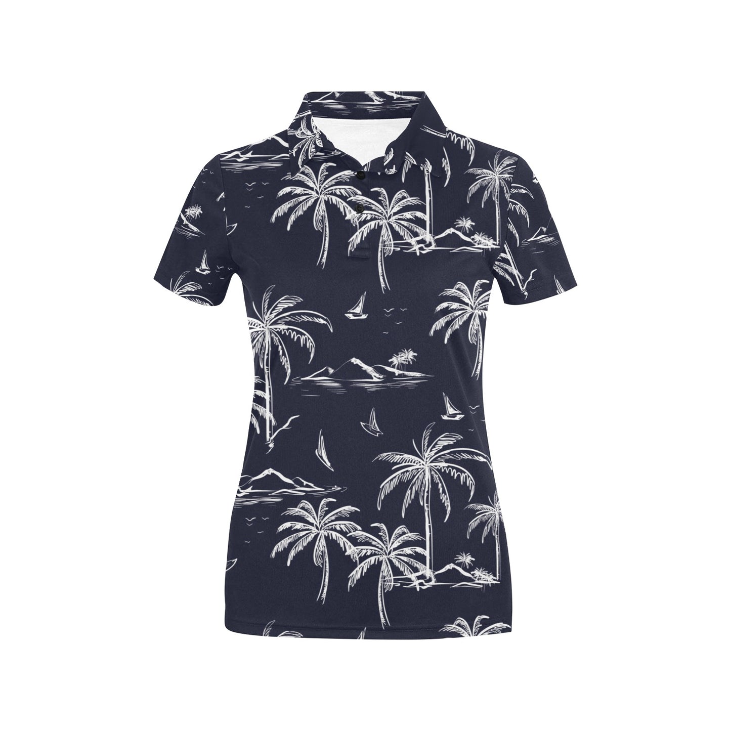 Pacific island Pattern Print Design A02 Women's Polo Shirt