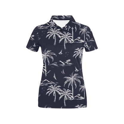 Pacific island Pattern Print Design A02 Women's Polo Shirt