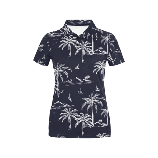 Pacific island Pattern Print Design A02 Women's Polo Shirt