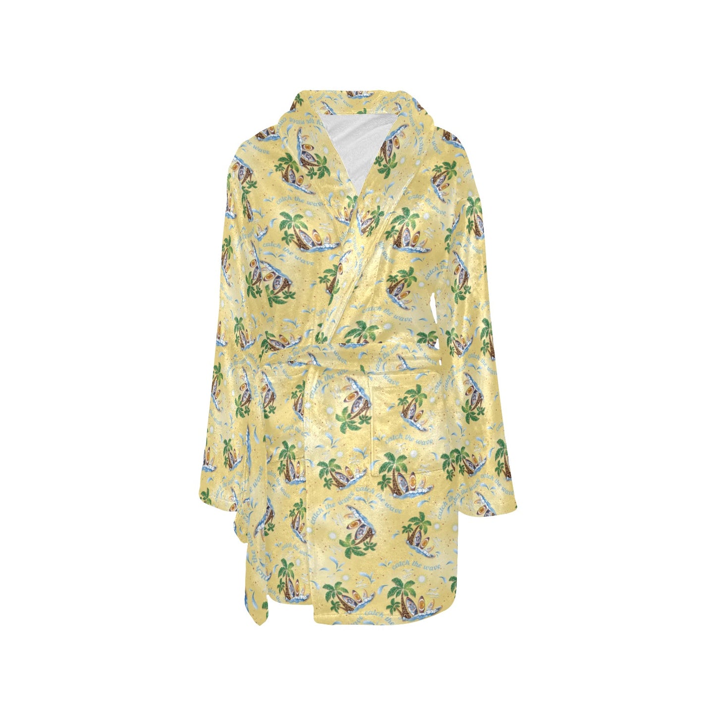 Surf Catch the Wave Design Women's Fleece Robe