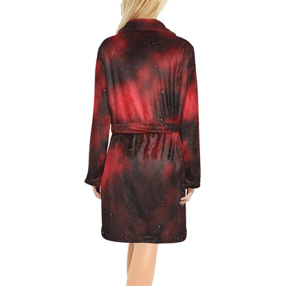 Nebula Pattern Print Design A03 Women's Fleece Robe