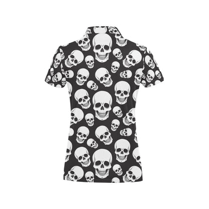 Skull Print Design LKS301 Women's Polo Shirt
