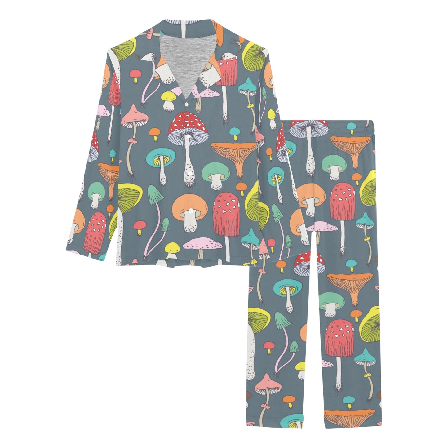 Mushroom Pattern Print Design A03 Women's Long Pajama Set