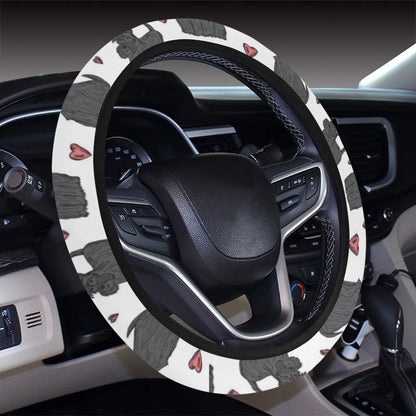 Scottish Terriers Print Design LKS3015 Steering Wheel Cover with Elastic Edge