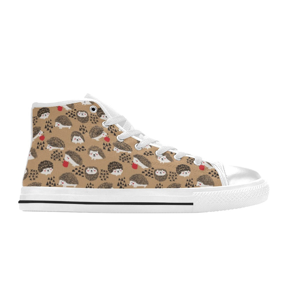 Hedgehog Print Design LKS403 Men's High Top Canvas Shoes