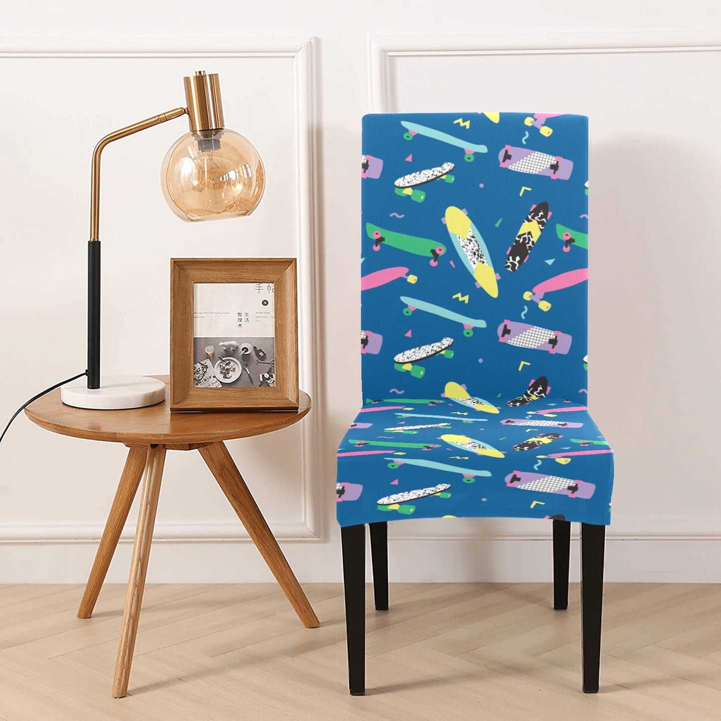Skateboard Print Design LKS302 Dining Chair Slipcover