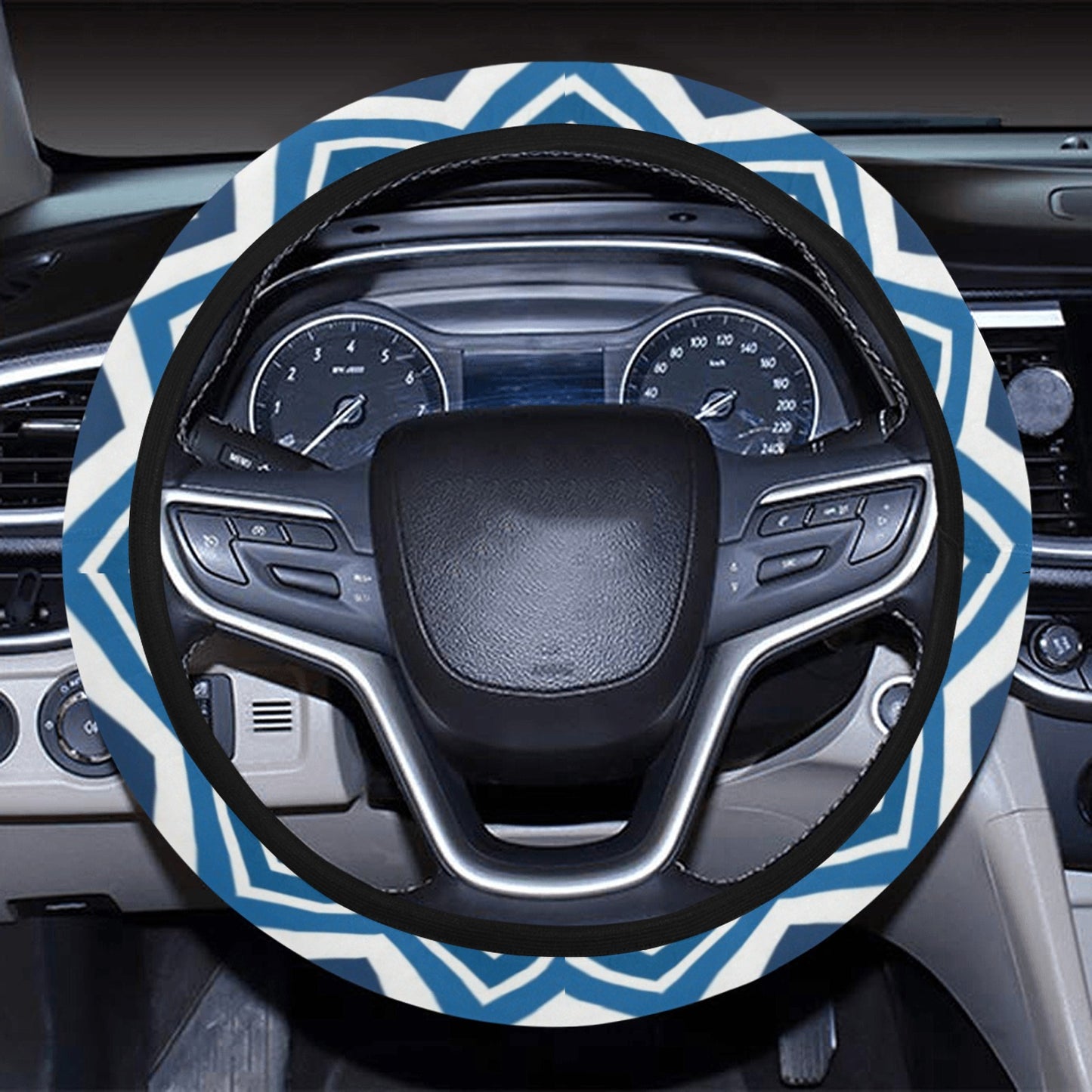 Chevron Print Design LKS403 Steering Wheel Cover with Elastic Edge