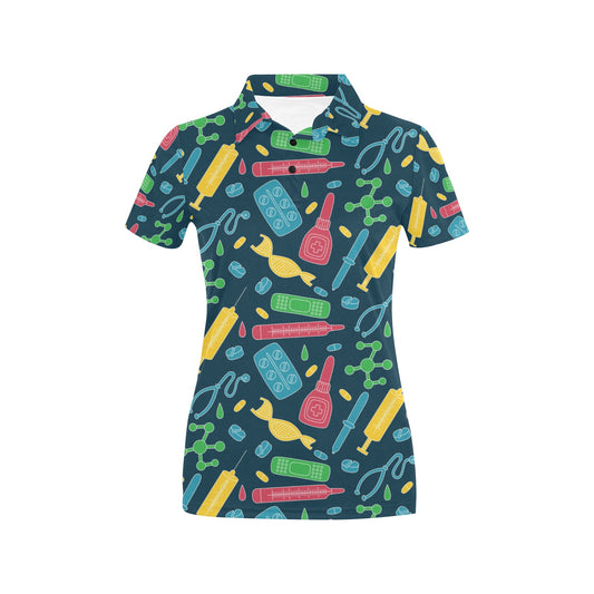 Phlebotomist Pattern Print Design A03 Women's Polo Shirt