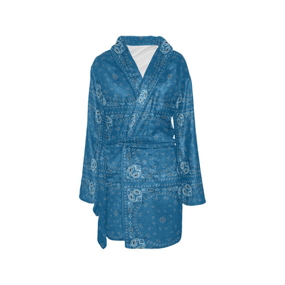 Bandana Blue Print Design LKS301 Women's Fleece Robe