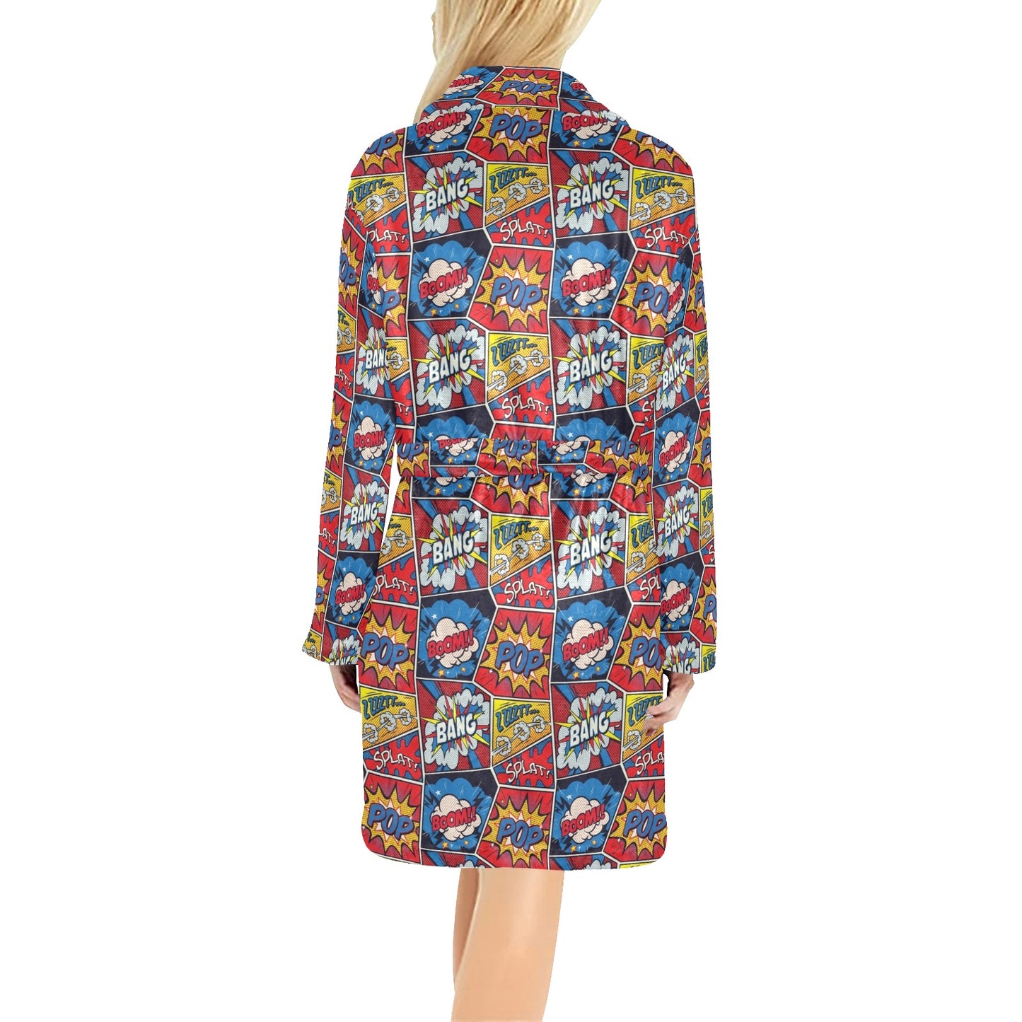 Comic Book Pattern Print Design 03 Women's Fleece Robe