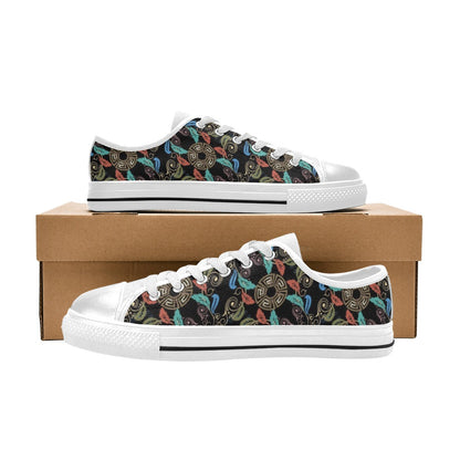 Ancient Greek Print Design LKS308 Women's White Low Top Shoes