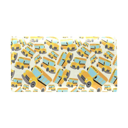 School Bus Print Design LKS301 Women's Trifold Wallet