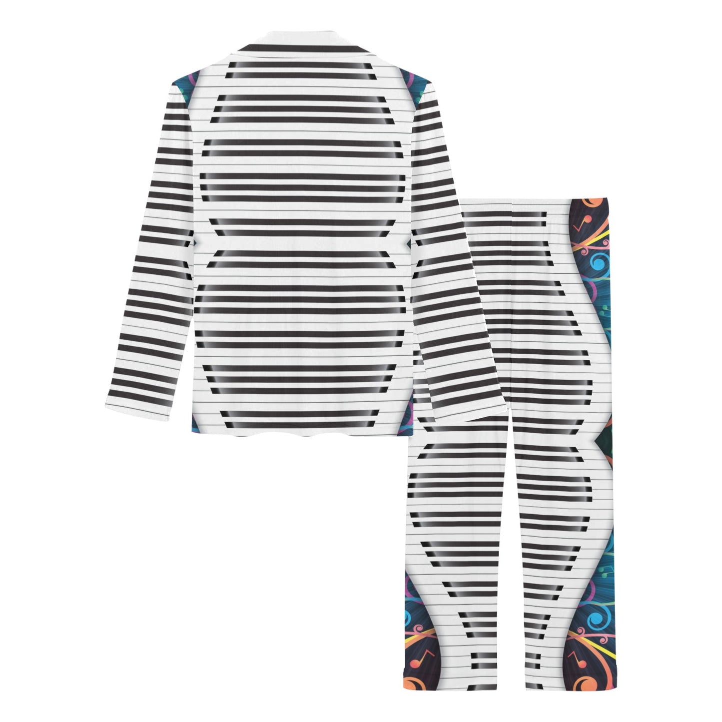 Piano Pattern Print Design 01 Women's Long Pajama Set