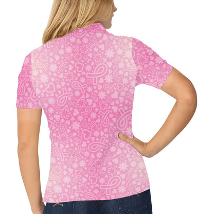 Breast cancer Pattern Print Design 02 Women's Polo Shirt