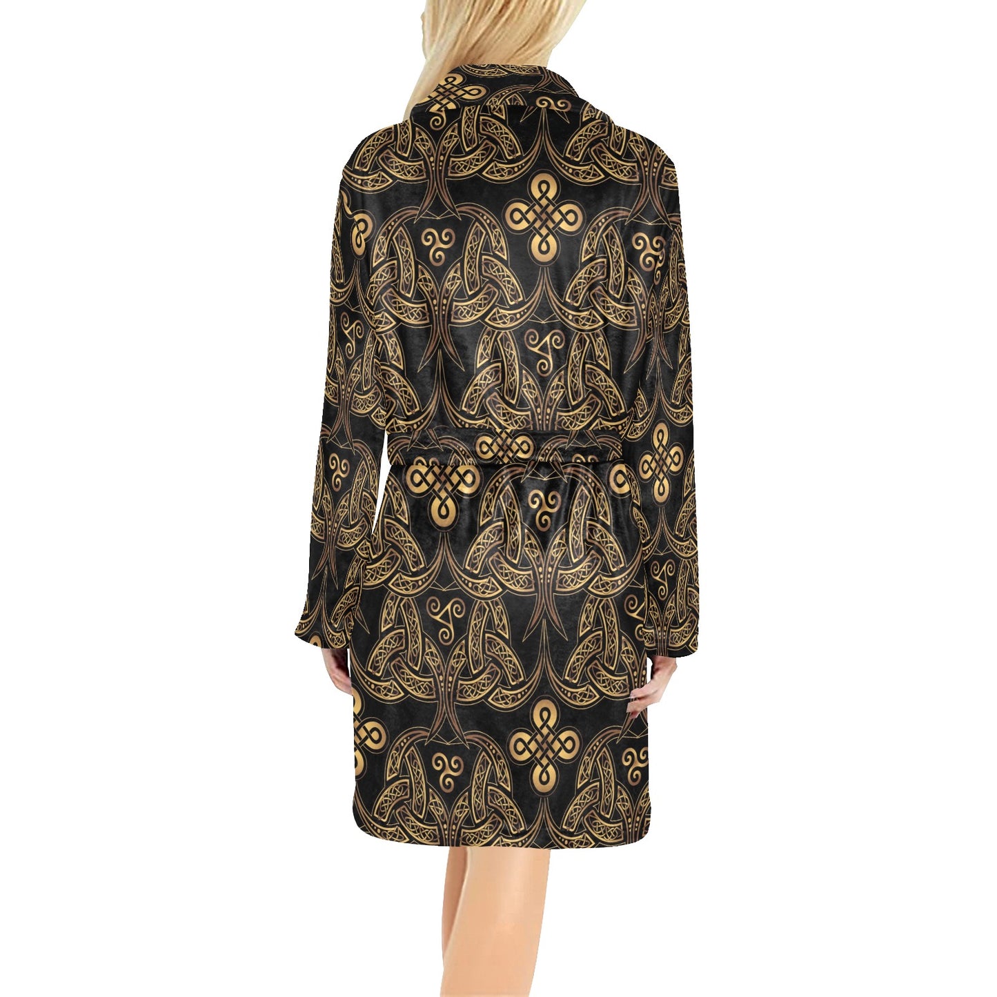 Celtic Knot Gold Design Women's Fleece Robe