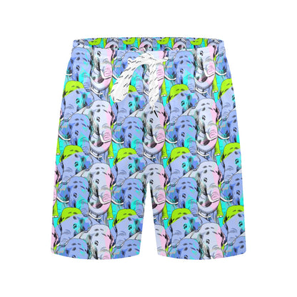 Elephant Art color Print Pattern Men's Swim Trunks Beach Shorts