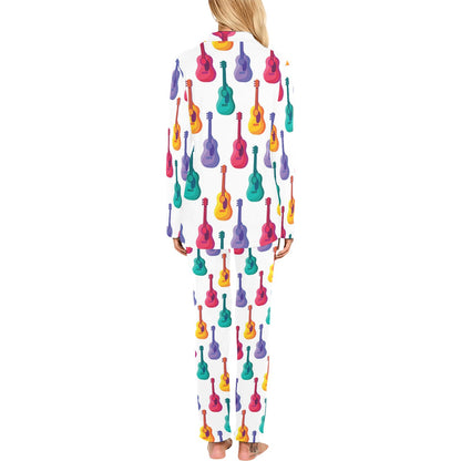 Acoustic Guitar Print Design LKS406 Women's Long Pajama Set
